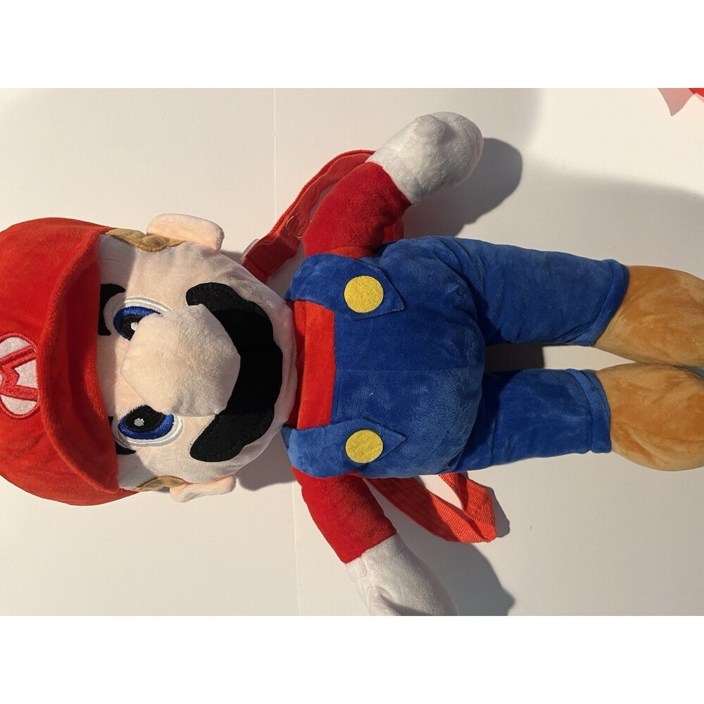 Super Mario Mario Plush Small Backpack. Zip Closure Adjustable Strap